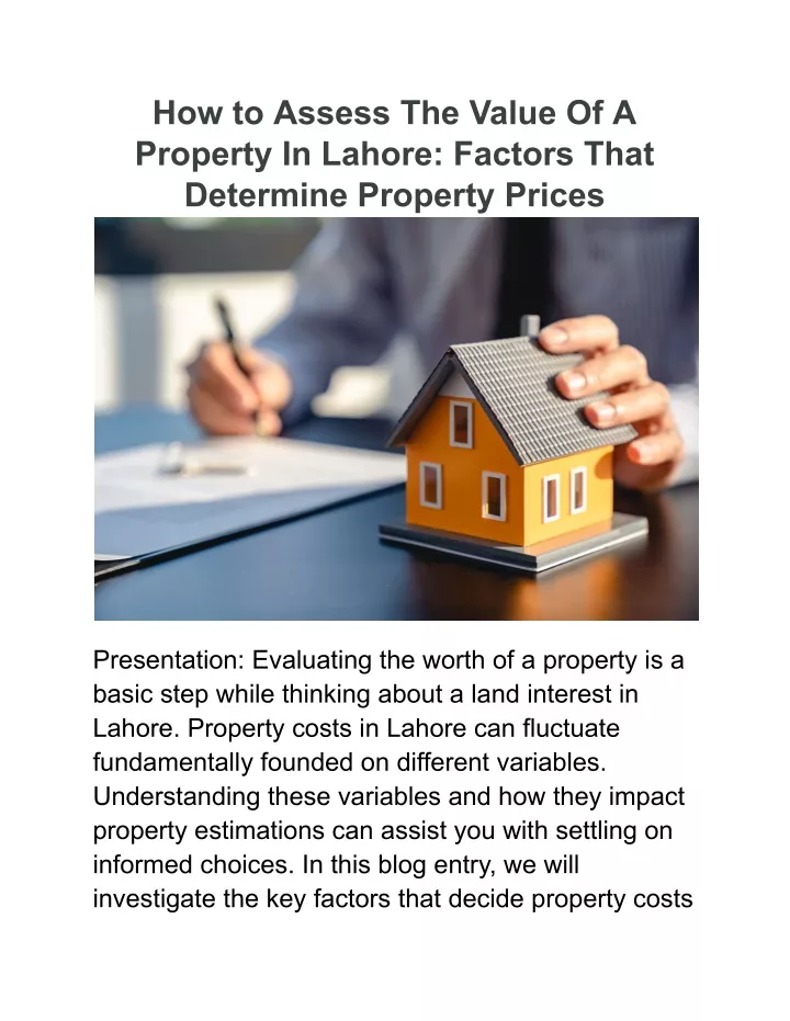 how to assess the value of a property in lahore