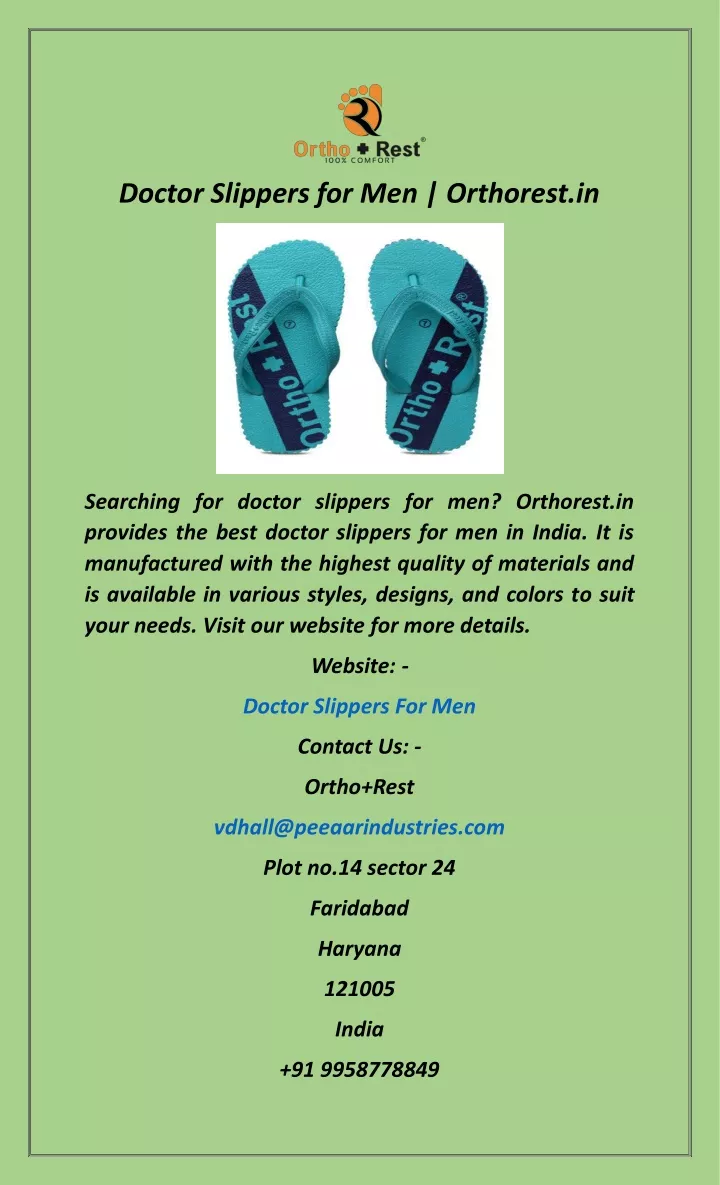 doctor slippers for men orthorest in