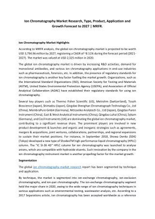 ion chromatography market research type product