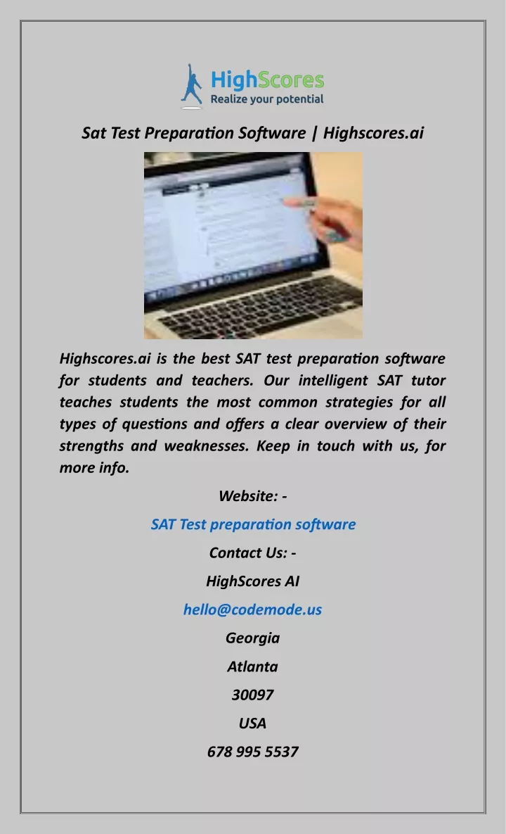 sat test preparation software highscores ai