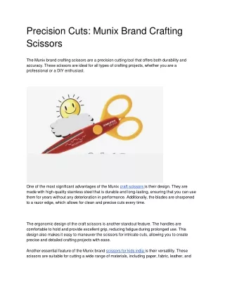Precision Cuts: Munix Brand Crafting Scissors