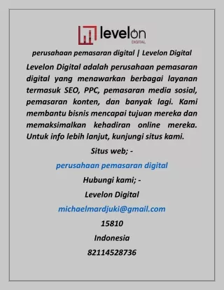 perusahaan pemasaran digital  Levelon Digital