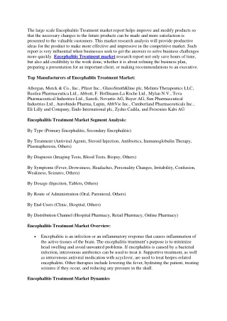 the large scale encephalitis treatment market