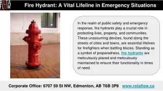 Fire Hydrant: A Vital Lifeline in Emergency Situations