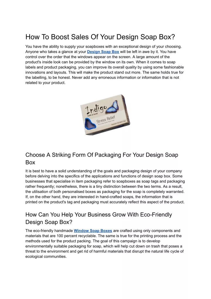 how to boost sales of your design soap box