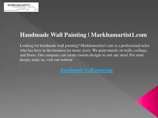 Handmade Wall Painting  Markhamartist1.com