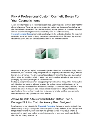 pick a professional custom cosmetic boxes