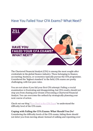 Have You Failed Your CFA Exams? What Next?