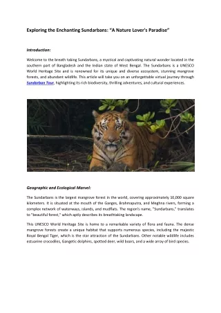 Sundarban-tours