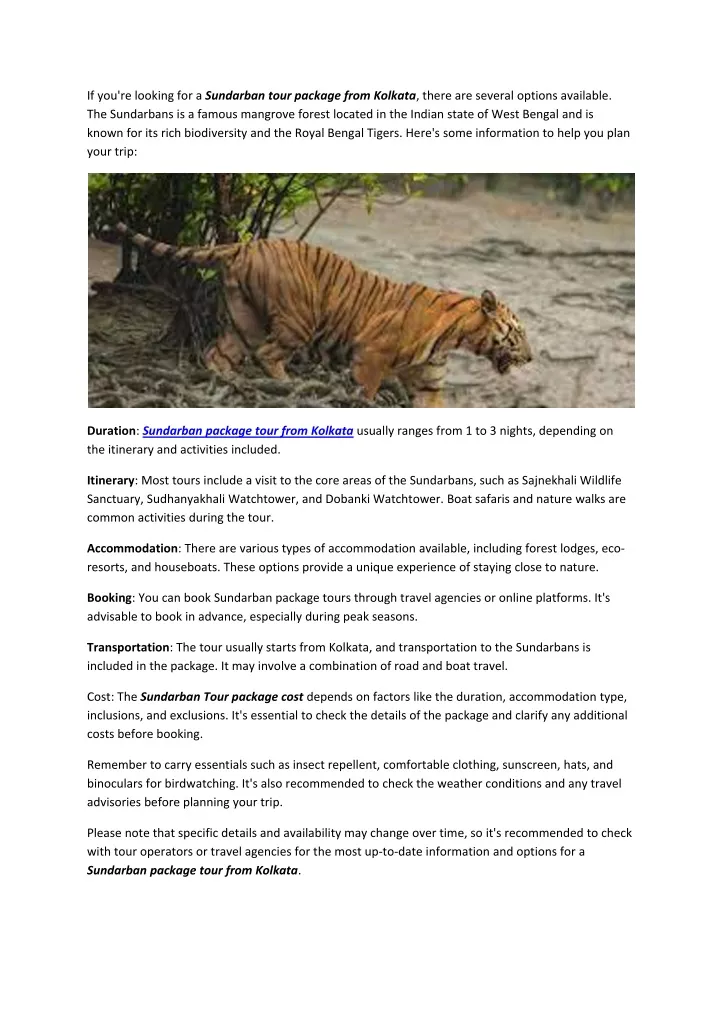 if you re looking for a sundarban tour package
