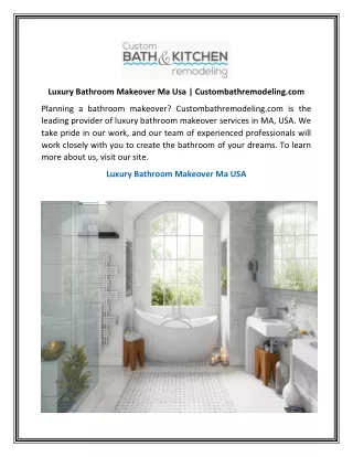 Luxury Bathroom Makeover Ma Usa | Custombathremodeling.com
