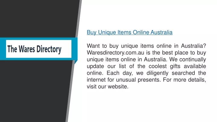 buy unique items online australia want