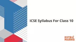 ICSE Class 10 Syllabus for the Year 2023-24: Extramarks