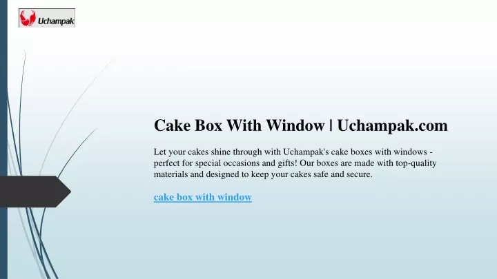 cake box with window uchampak com let your cakes