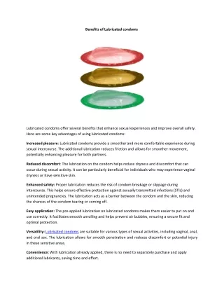 Benefits of Lubricated condoms