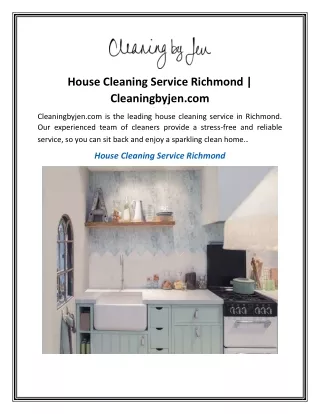 House Cleaning Service Richmond