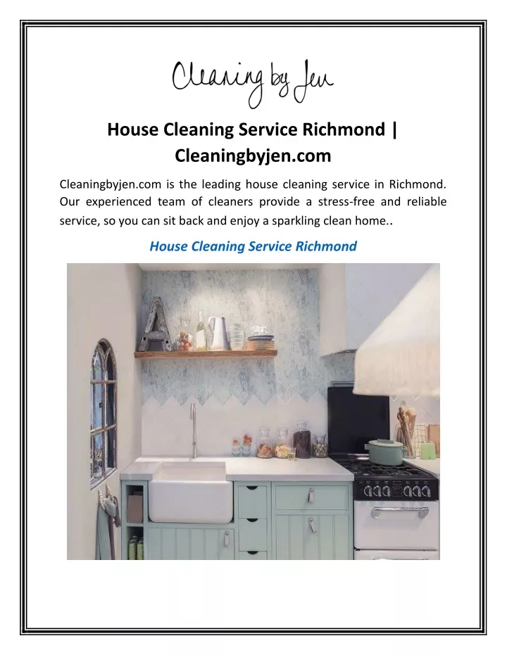 house cleaning service richmond cleaningbyjen com