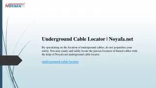 Underground Cable Locator  Noyafa.net