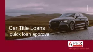 Get car title loans for quick loan approval