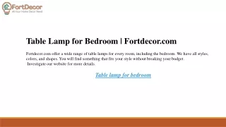 Table Lamp for Bedroom  Fortdecor.com