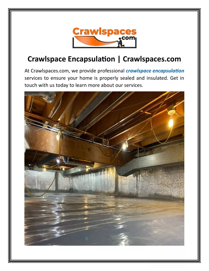 crawlspace encapsulation crawlspaces com