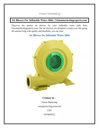 Air Blower For Inflatable Water Slide  Visionmarketingexperts.com