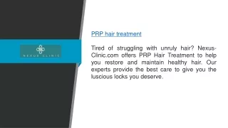 Prp Hair Treatment Nexus-clinic.com
