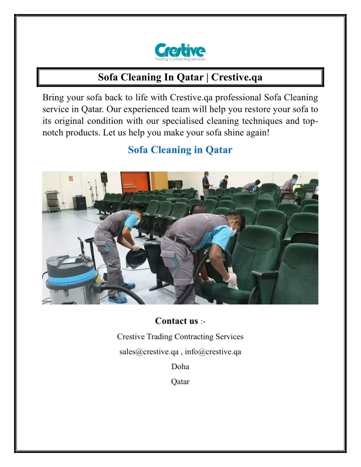 sofa cleaning in qatar crestive qa