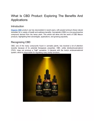 what is cbd product exploring the benefits