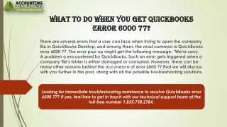 what to do when you get quickbooks error 6000 77