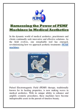 Harnessing the Power of PEMF Machines in Medical Aesthetics