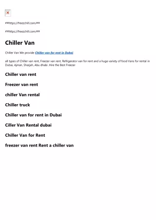 Chiller Van