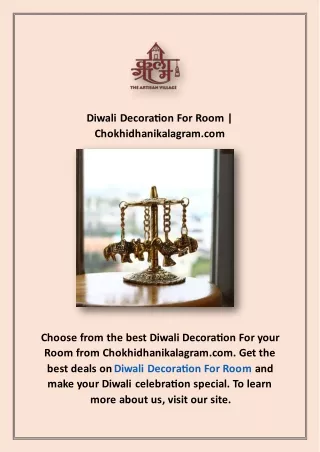 Diwali Decoration For Room | Chokhidhanikalagram.com