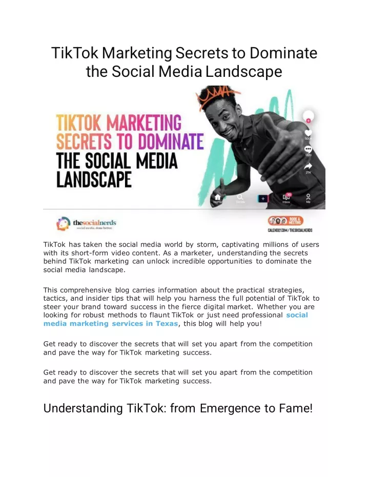 tiktok marketing secrets to dominate the social