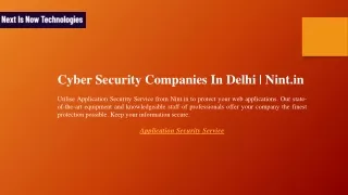 cyber security companies in delhi nint in utilise