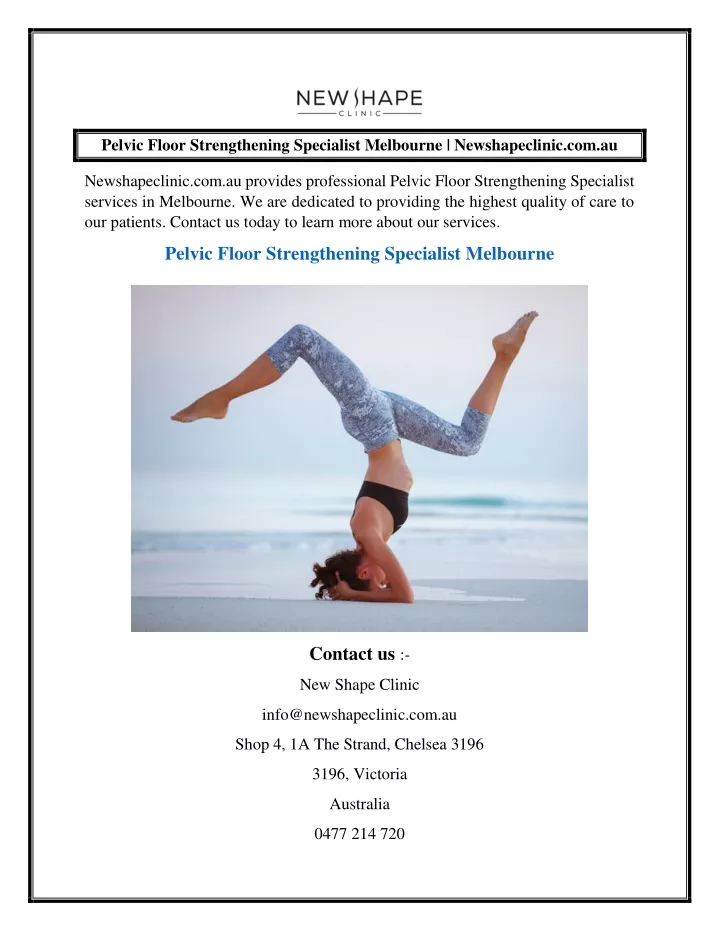 pelvic floor strengthening specialist melbourne