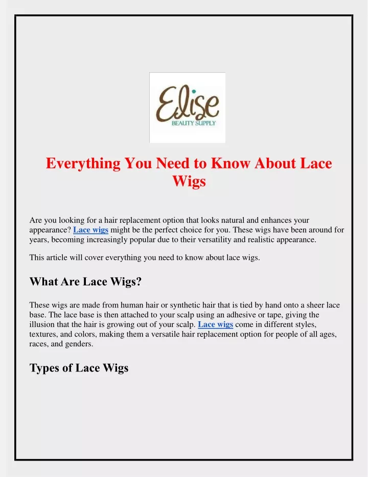 everything you need to know about lace wigs