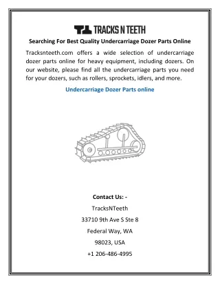 searching for best quality undercarriage dozer