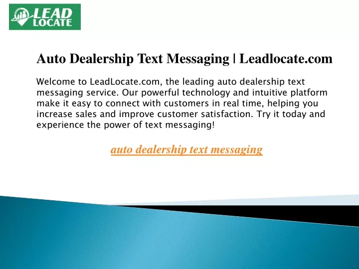 auto dealership text messaging leadlocate
