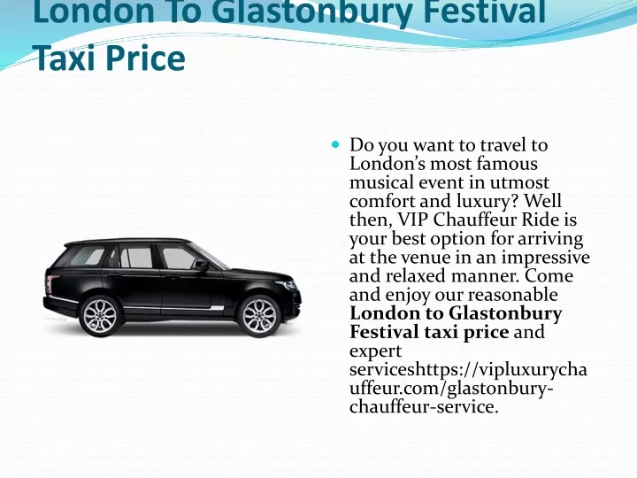 london to glastonbury festival taxi price