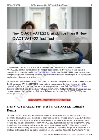 New C-ACTIVATE22 Braindumps Files & New C-ACTIVATE22 Test Test
