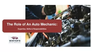 The Role of An Auto Mechanic - Winter's Auto Service