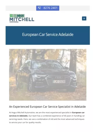 European Car Service Adelaide