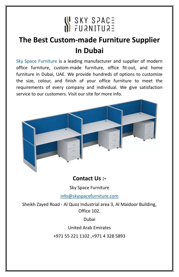 the best custom made furniture supplier in dubai