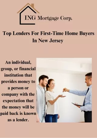 Get The Top Lenders For First-Time Home Buyers In New Jersey