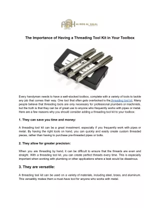 the importance of having a threading tool