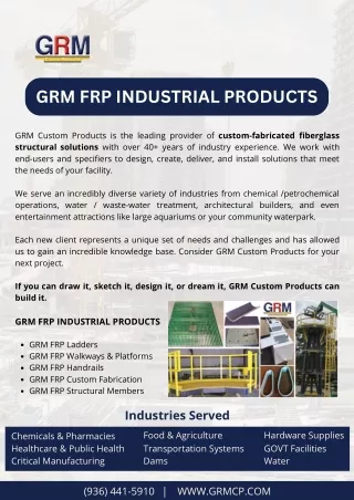 FRP Products | High Strength | GRM Custom Products