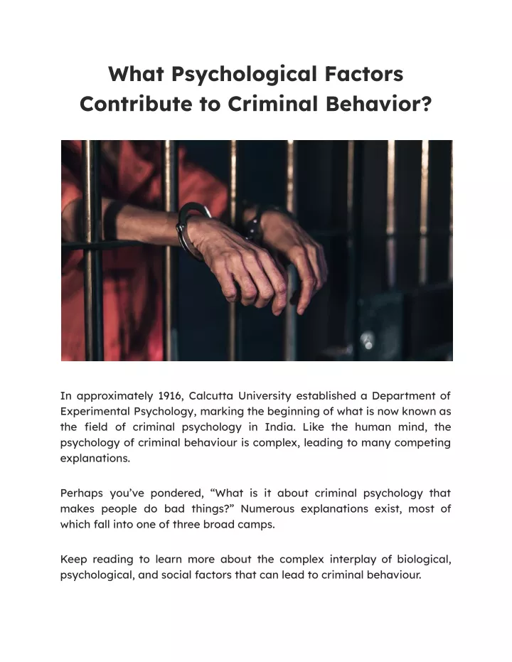 what psychological factors contribute to criminal
