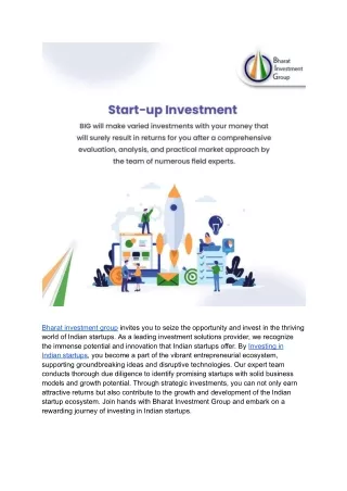 Invest In Indian Startup  _ Bharat Investment Group
