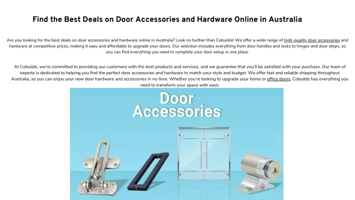 find the best deals on door accessories